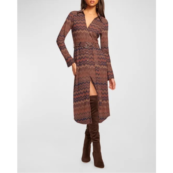 Ramy Brook Lydia Dress Size S Brown Knit